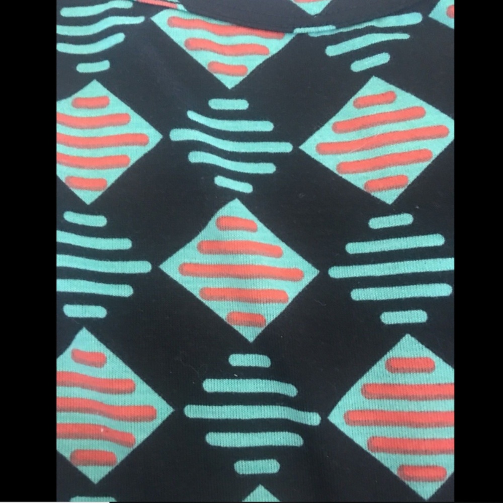 LulaRoe Nicole Dress Geometric Blue Black Green M - Picture 3 of 4